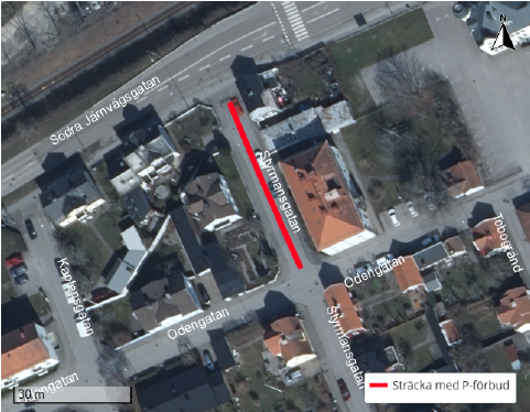 Förbud att stanna och parkera på Styrmansgatan i Västervik