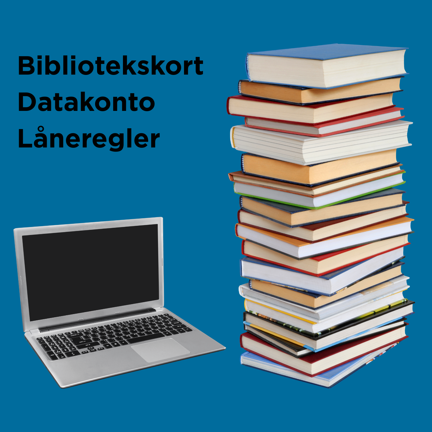 Böcker, dator och text.