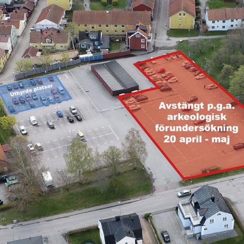 Flygbild över Stenhamraparkeringen.
