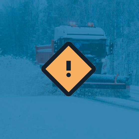 Plogbild med en orange symbol för vädervarning ovanför.