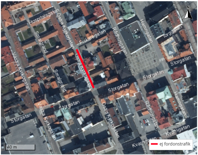 Avstängning på Östra Kyrkogatan