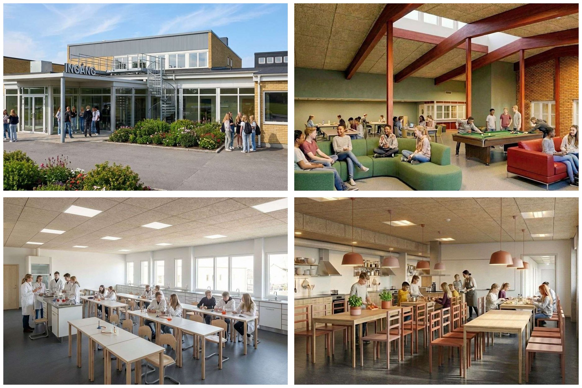 Inspirationsbilder för nya Ludvigsborgsskolan.