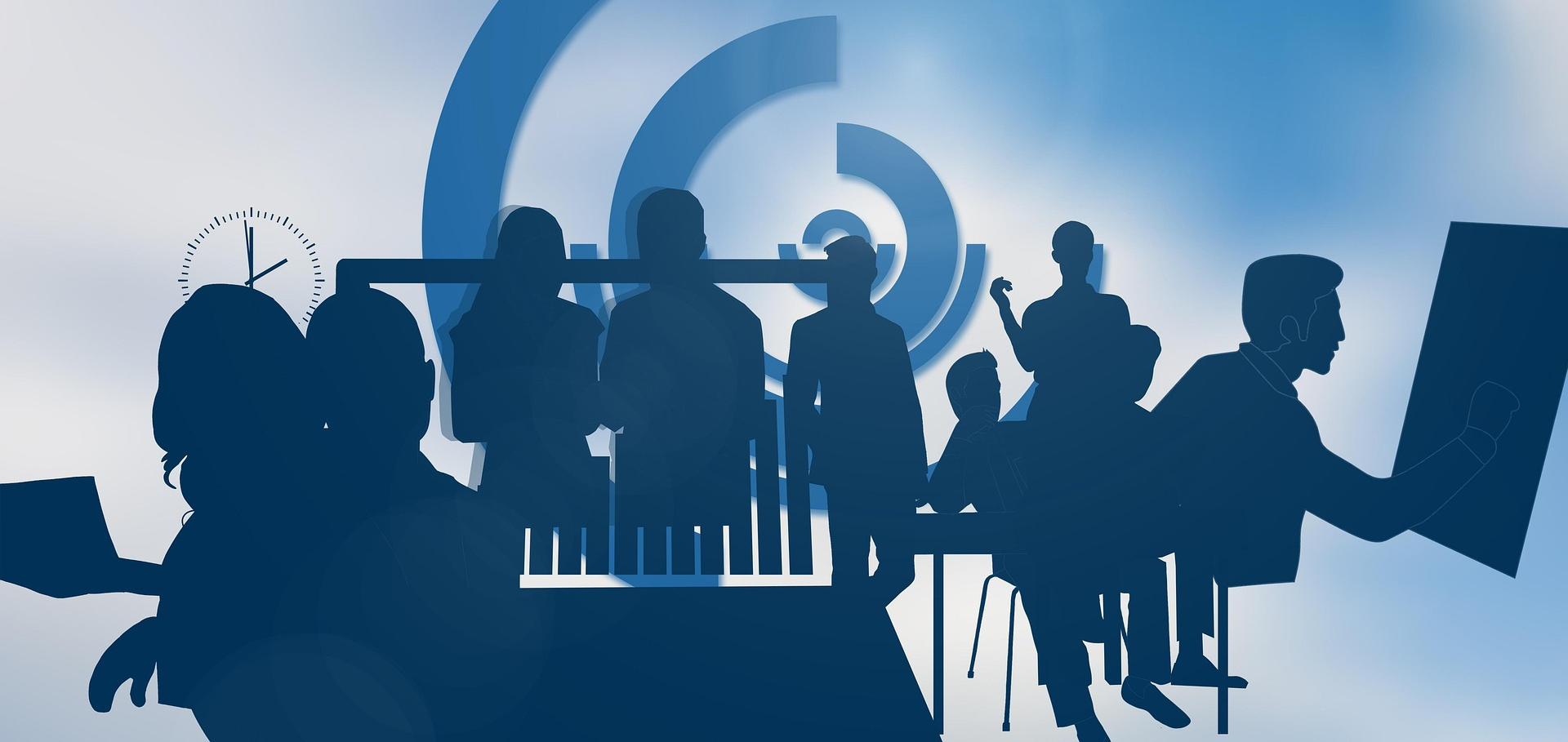 Grafik som symboliserar samverkan mellan människor.