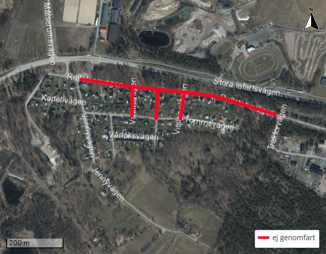 Rullstensvägen samt anslutande vägar avstängda för VA-grävning
