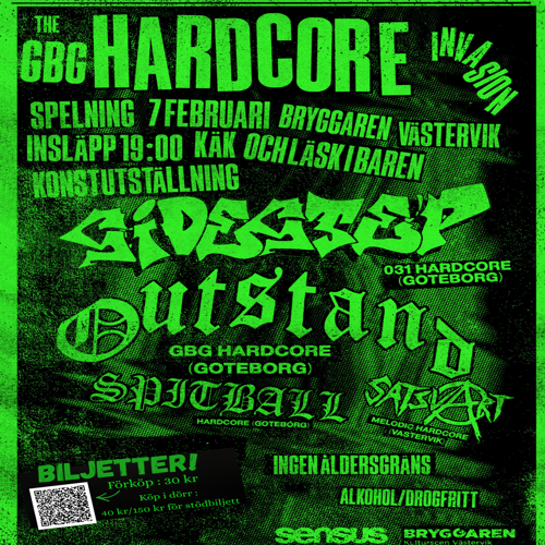 Affisch med texten the Göteborg hardcore och olika bandnamn. 