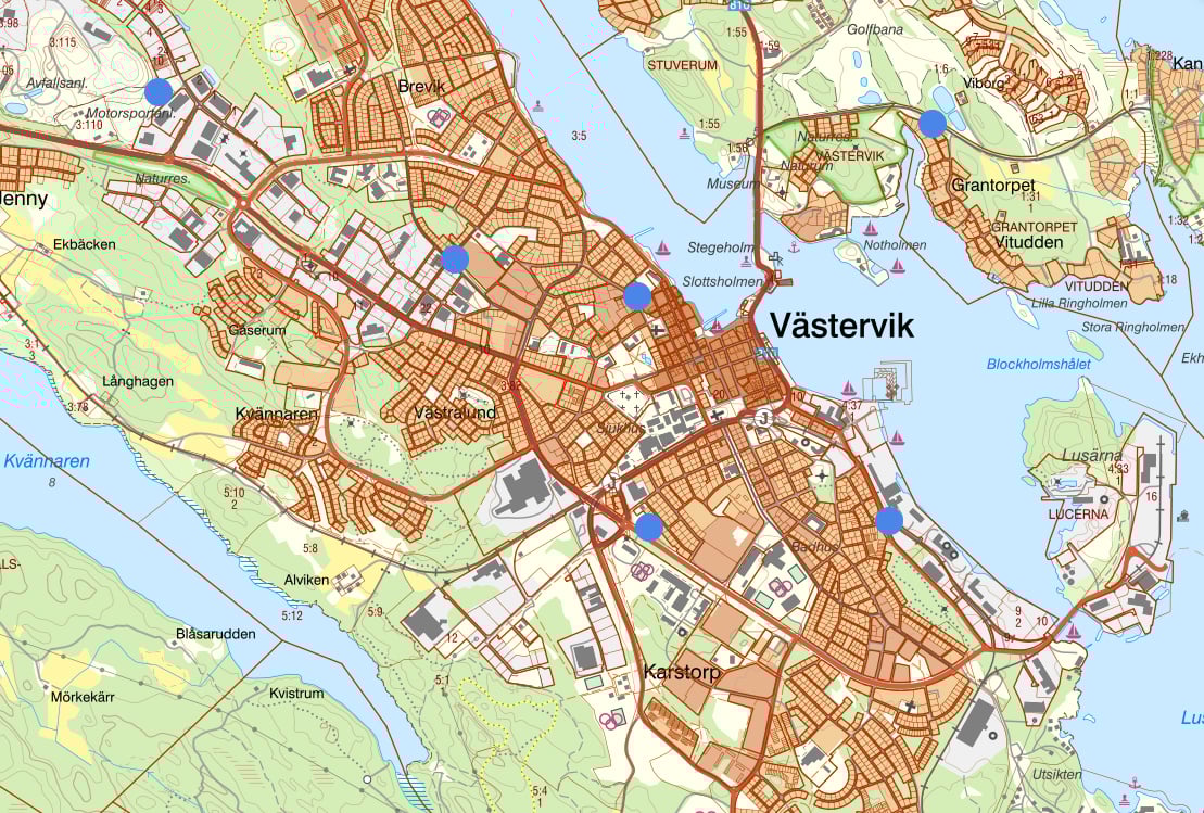 karta med områden där parkslide ska bekämpas september 2025