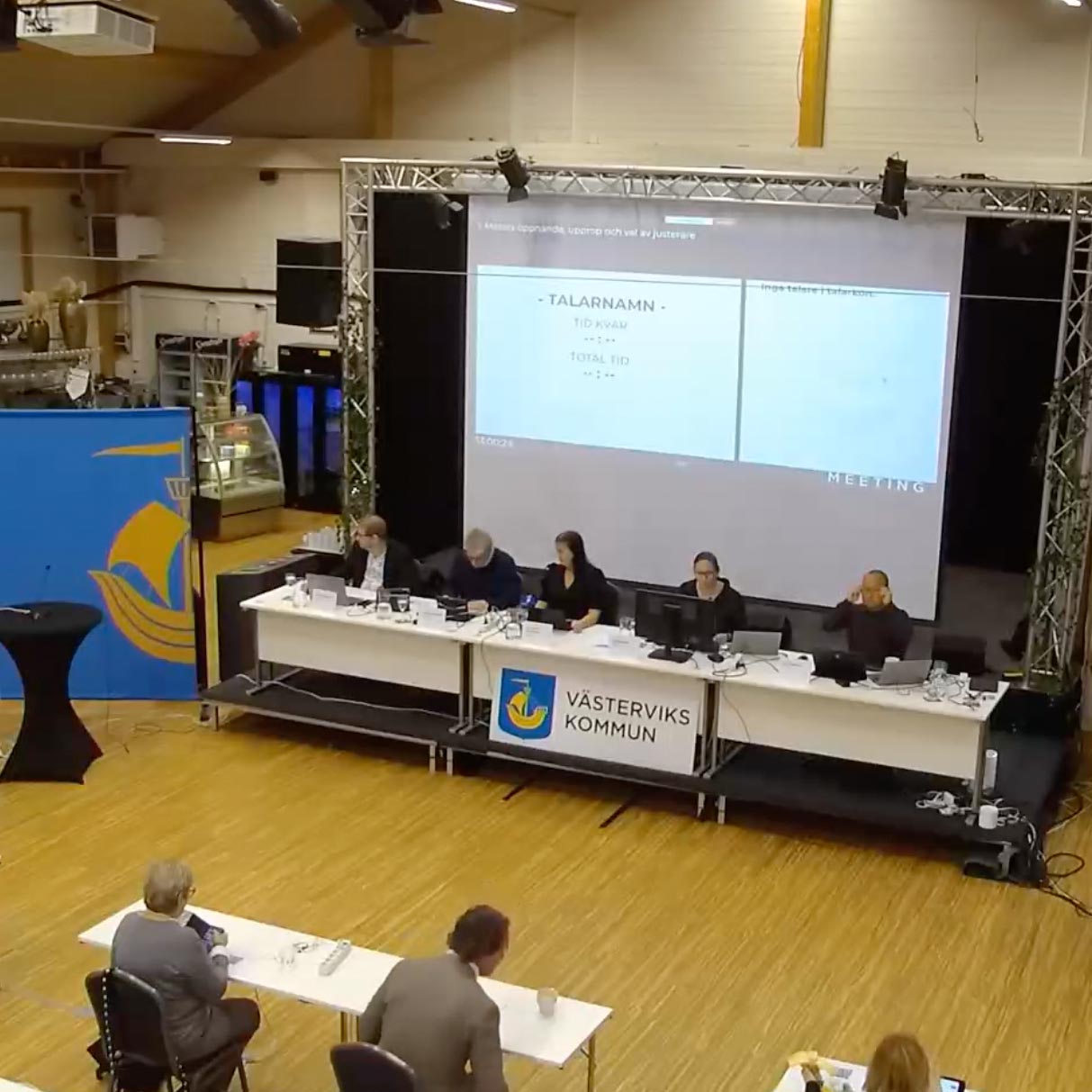 Bild från en tidigare webbsändning från kommunfullmäktige