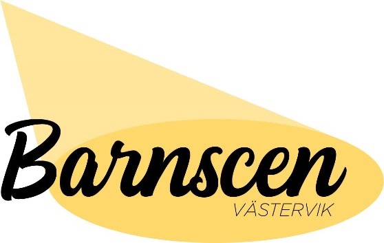 En strålkastare lyser på texten Barnscen